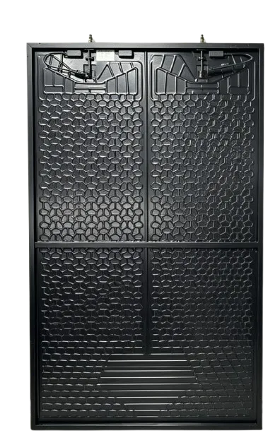 Large-scale brine PVT collector installation integrated with heat pumps on a multi-family residential building for renewable heating and cooling.