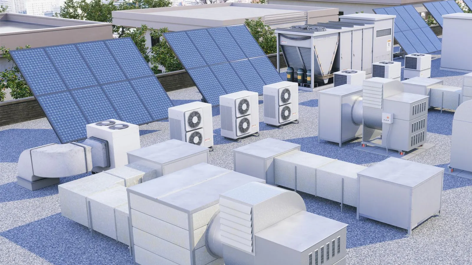 Commercial PVT installation providing renewable hot water and heating for hotels, apartment buildings and multi-family developments.